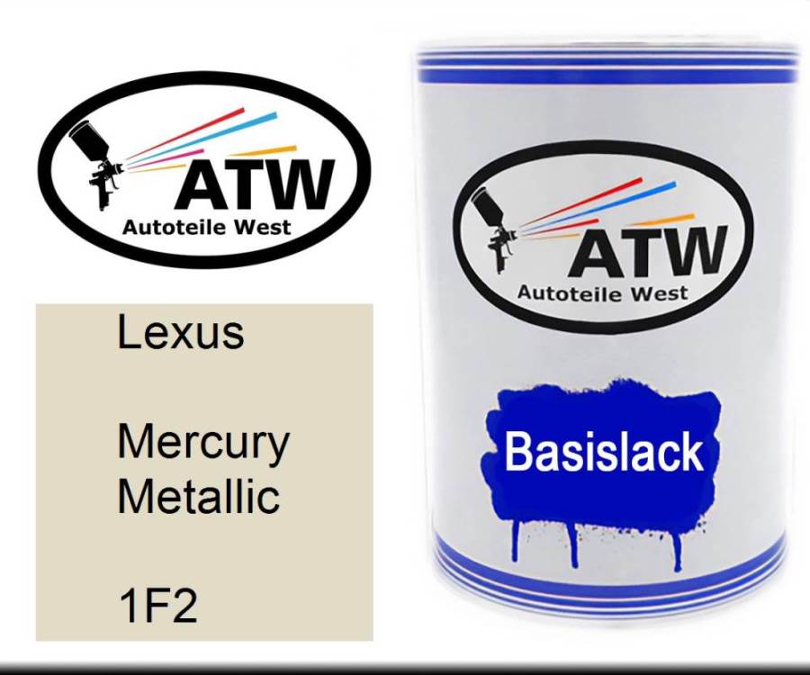 Lexus, Mercury Metallic, 1F2: 500ml Lackdose, von ATW Autoteile West.